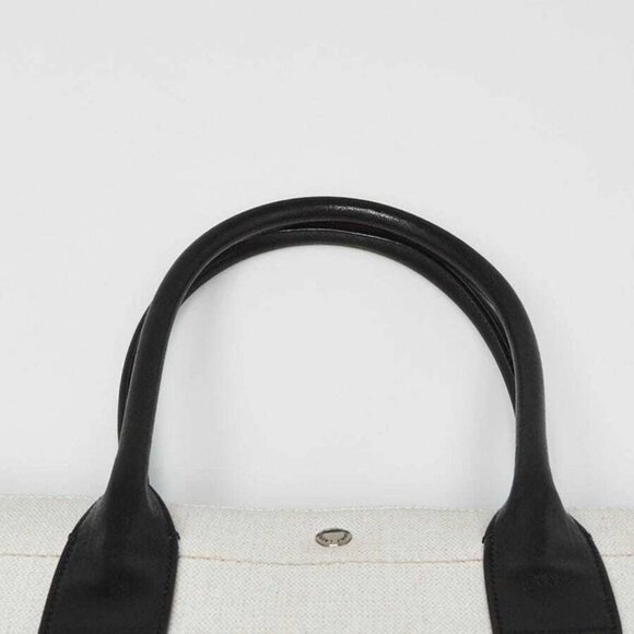 Yves Saint Laurent Natural Linen And Leather Rive Gauche Tote Bag - Picture 6 of 9